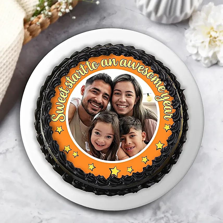 Personalised New Year Chocolate Cake Half Kg