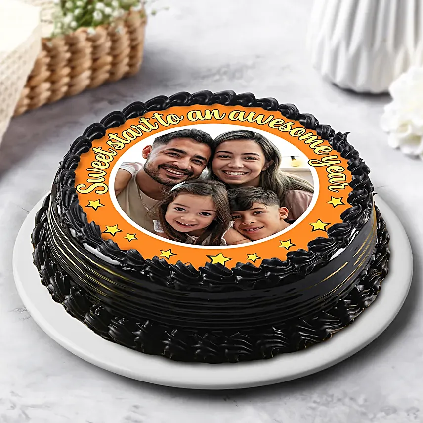 Personalised New Year Chocolate Cake Half Kg