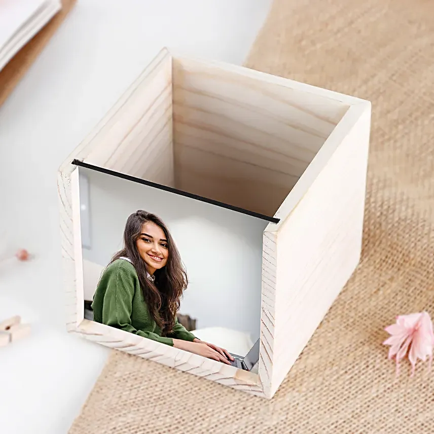Personalised Pen Stand With Photo Gift