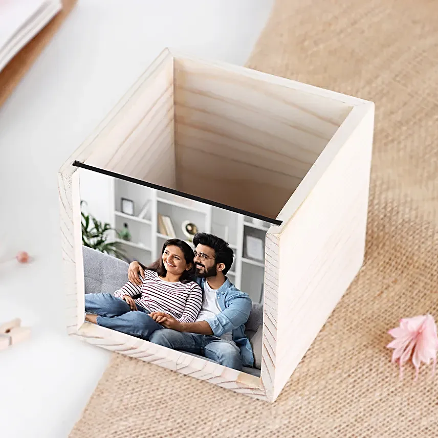 Personalised Pen Wooden Organiser