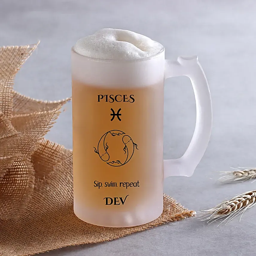Personalised Pisces Special Quirky Beer Mug