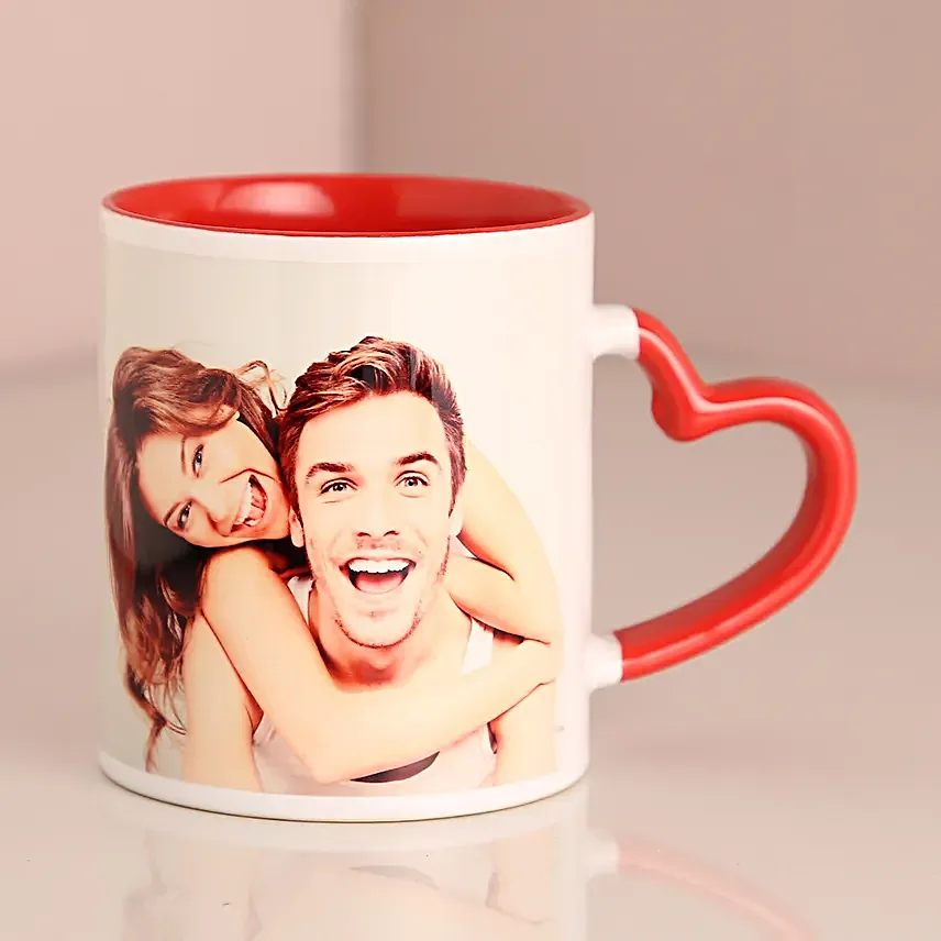 Valentine Red Heart Handle Mug