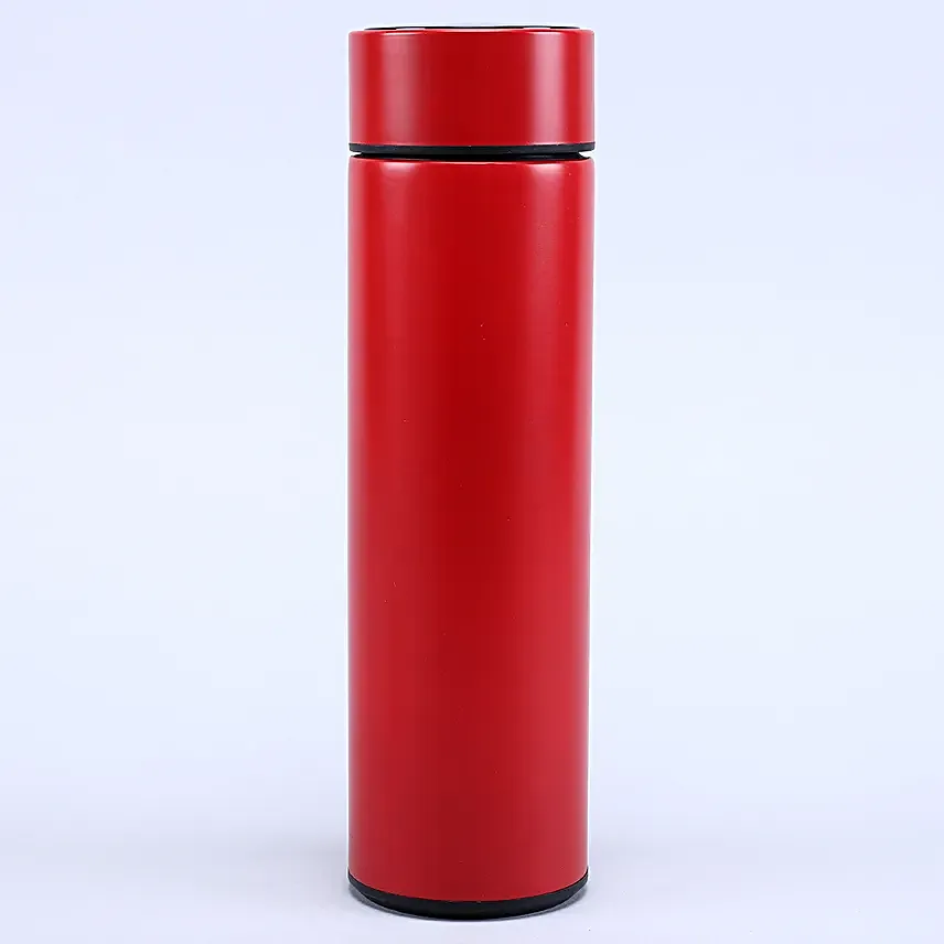 Personalised Red LED Temperature Bottle for Him