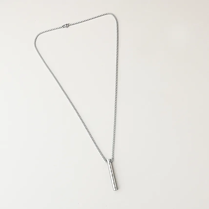 Personalised Silver Neck Chain With Round Pendant