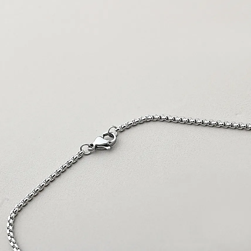Personalised Silver Neck Chain With Round Pendant