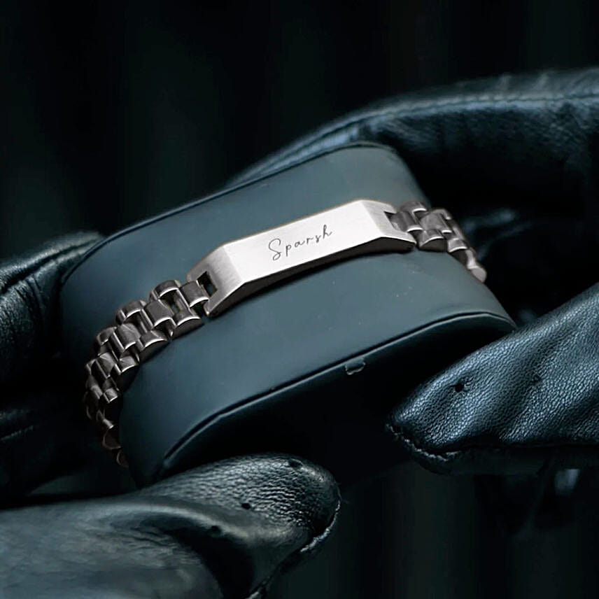 Personalised Stark Silver Bracelet Gift