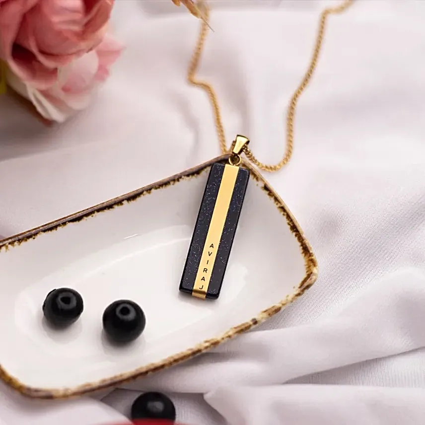 Personalised Steiner Bar Locket With Chain