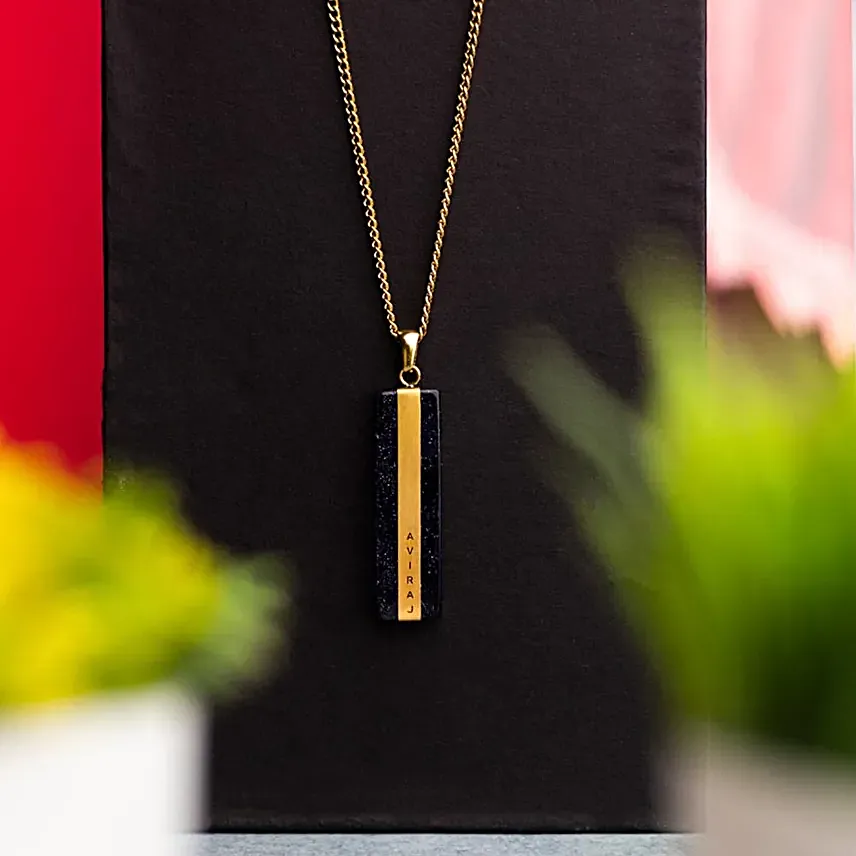 Personalised Steiner Bar Locket With Chain
