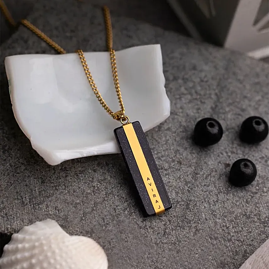 Personalised Steiner Bar Locket With Chain