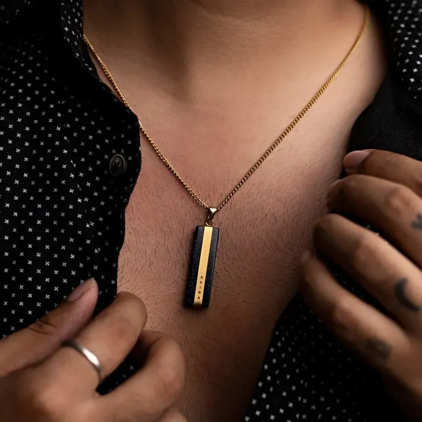 Personalised Steiner Bar Locket With Chain