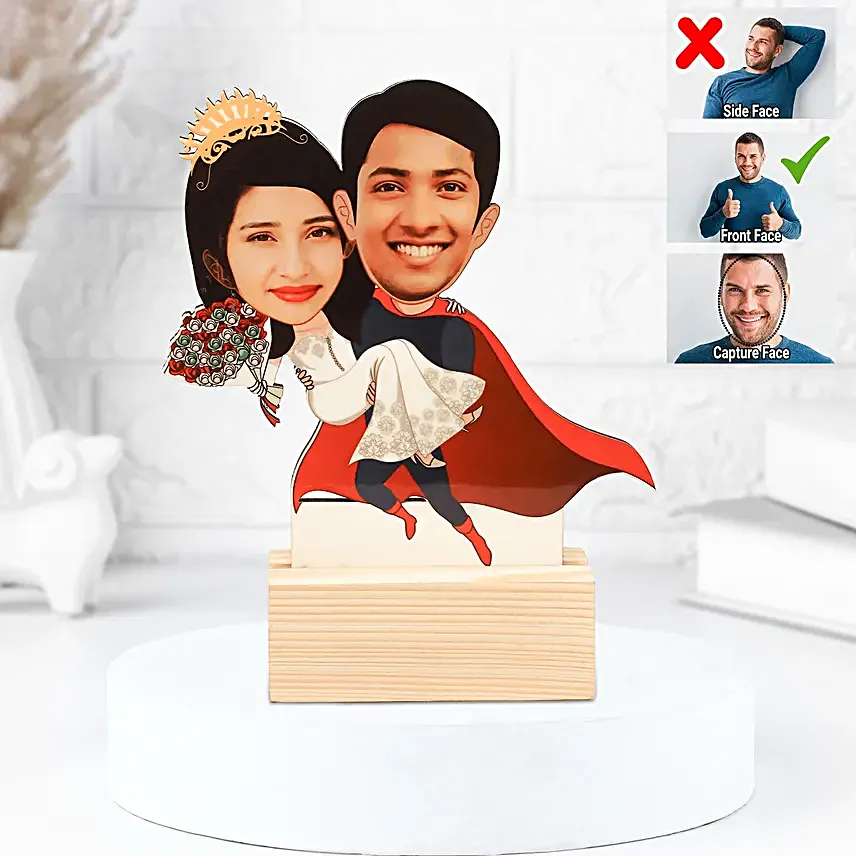 Personalised Super Hero Couple Caricature