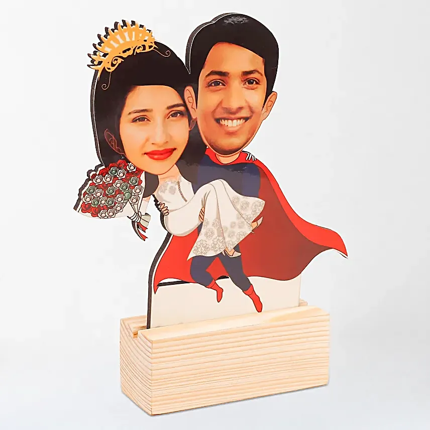 Personalised Super Hero Couple Caricature