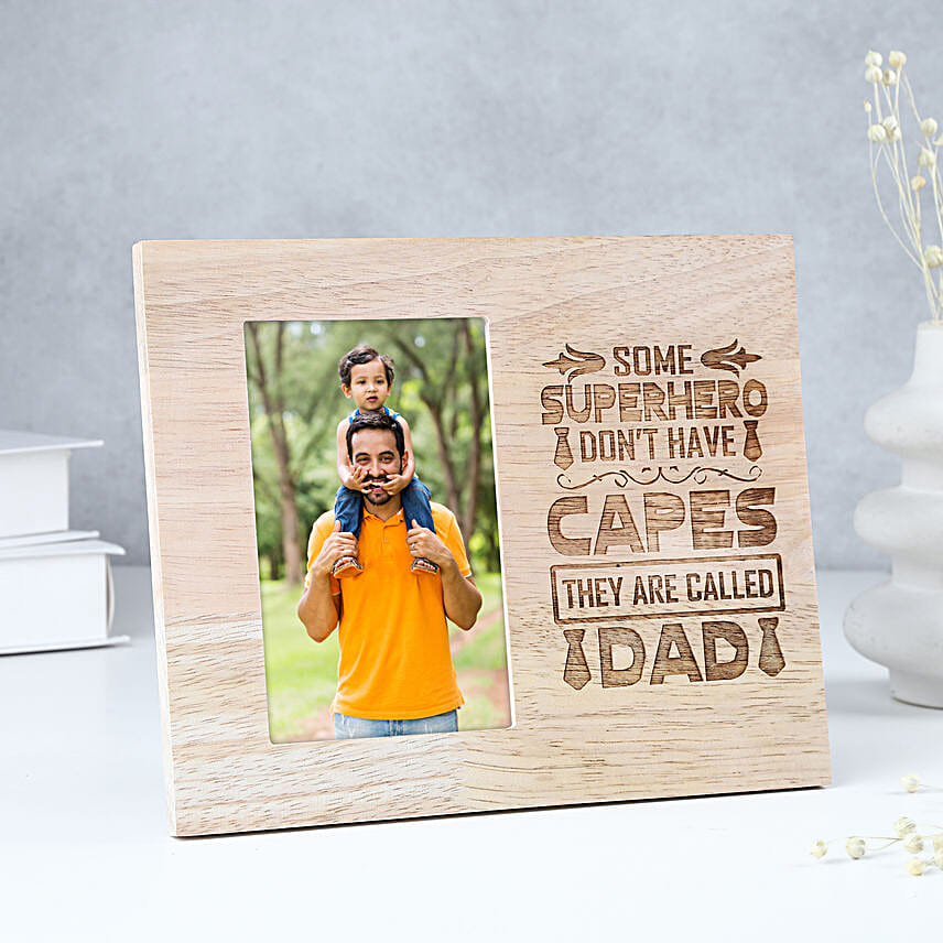 Personalised Superhero Dad Wooden Frame