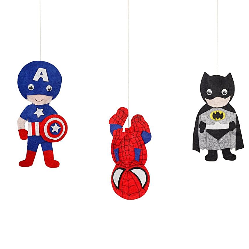 Personalised Superhero Theme Hanging Name Plate 6 Letter Name