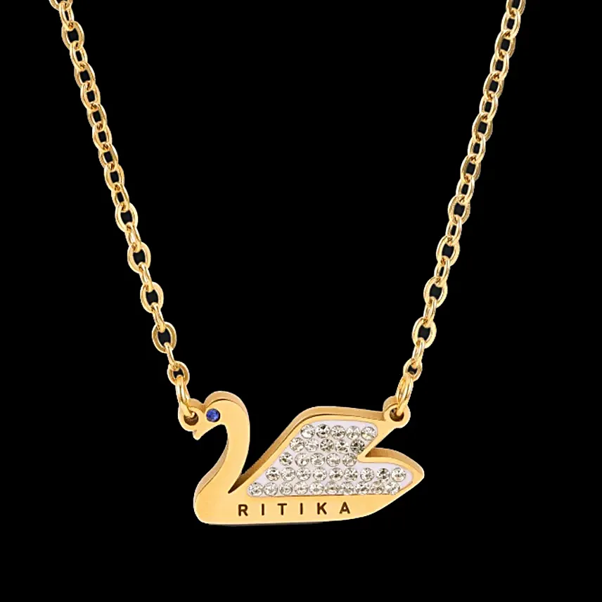 Personalised Swans Grace Gold Pendant