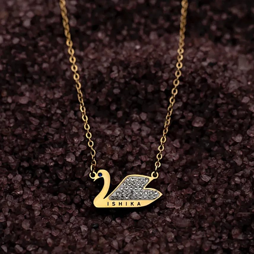 Personalised Swans Grace Gold Pendant