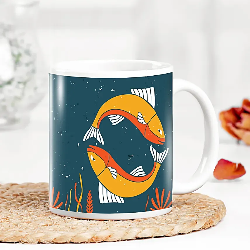Personalised Vibrant Pisces Photo Mug