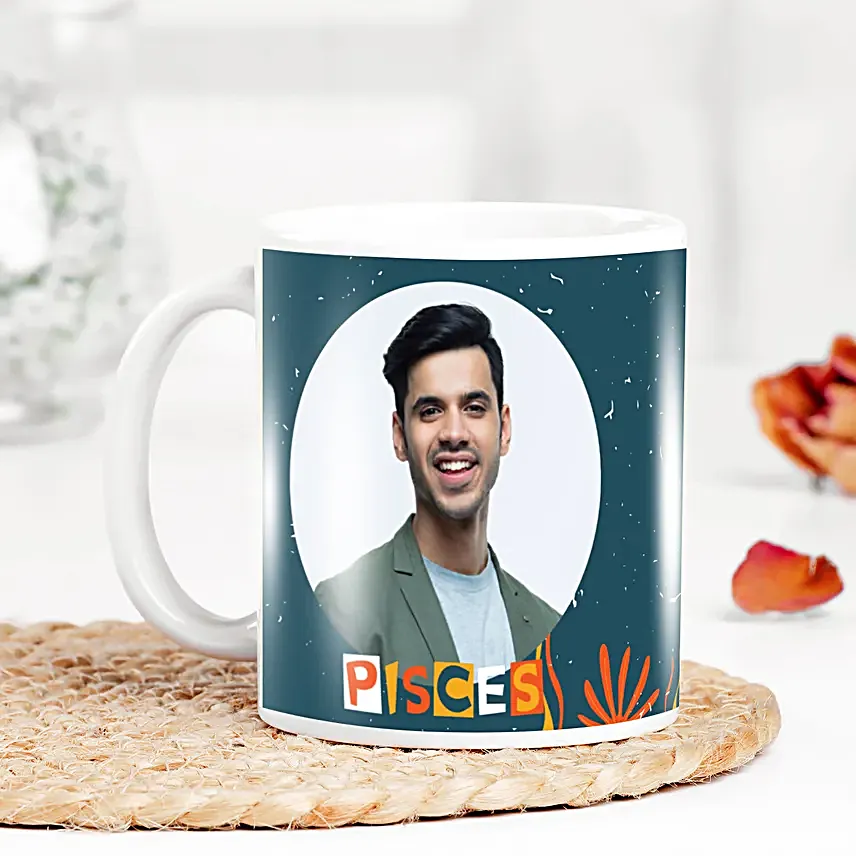 Personalised Vibrant Pisces Photo Mug
