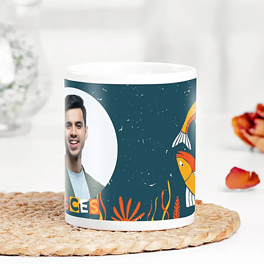 Personalised Vibrant Pisces Photo Mug
