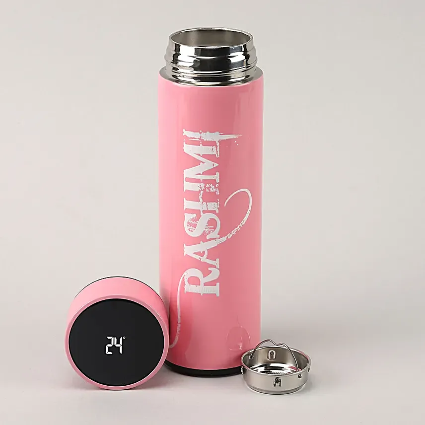 Personalized Radiant Blue and Pink LED Temperature Bottles