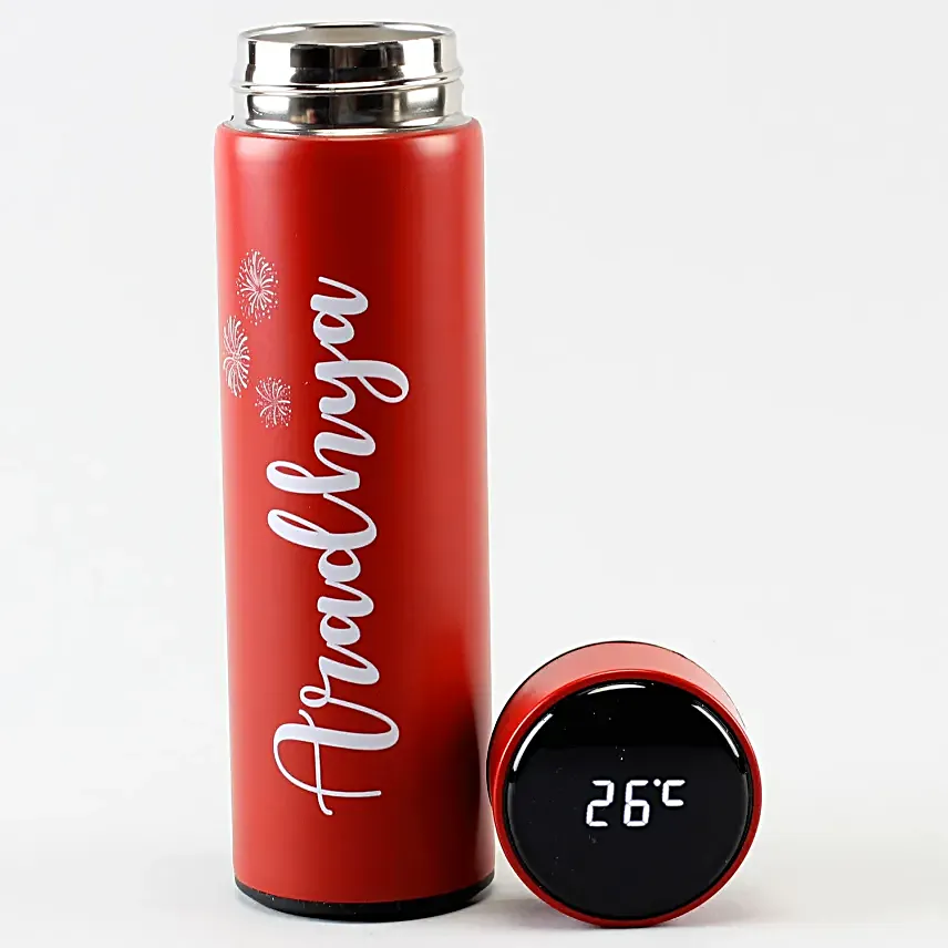 Personalized Red Led Temperature Bottle