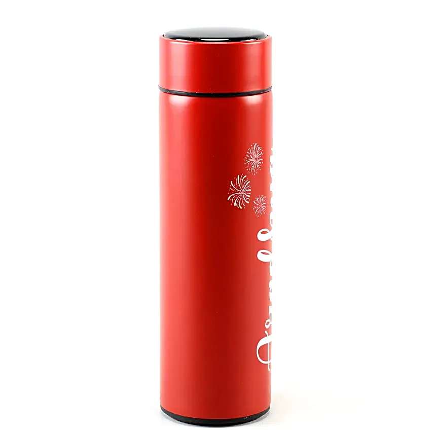 Personalized Red Led Temperature Bottle