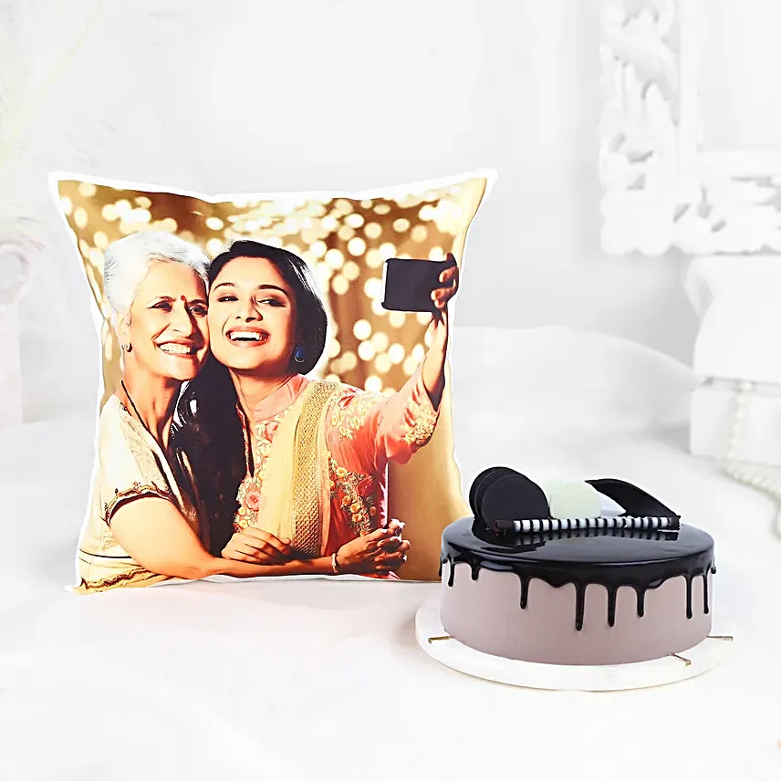 Online Chocolate Cake with Cushion Combo For Mom