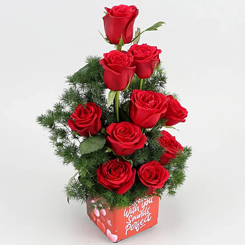 Pineapple Cake & Forever With You Red Roses Combo