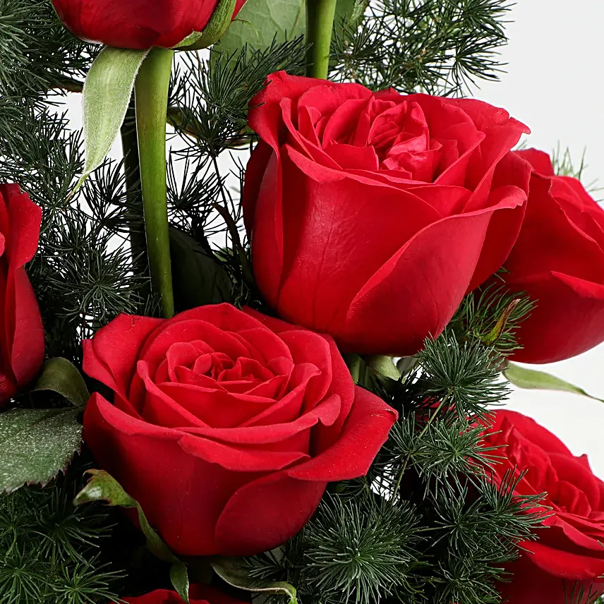 Pineapple Cake & Forever With You Red Roses Combo
