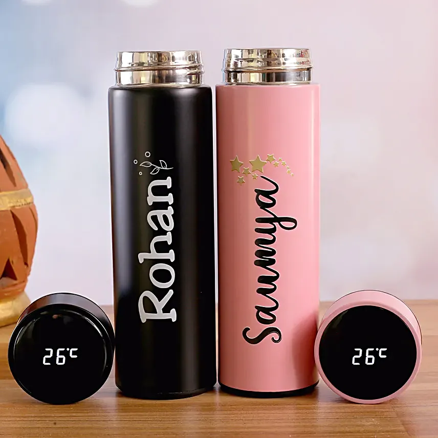 Pink and Black Radiance LED Temperature Bottles