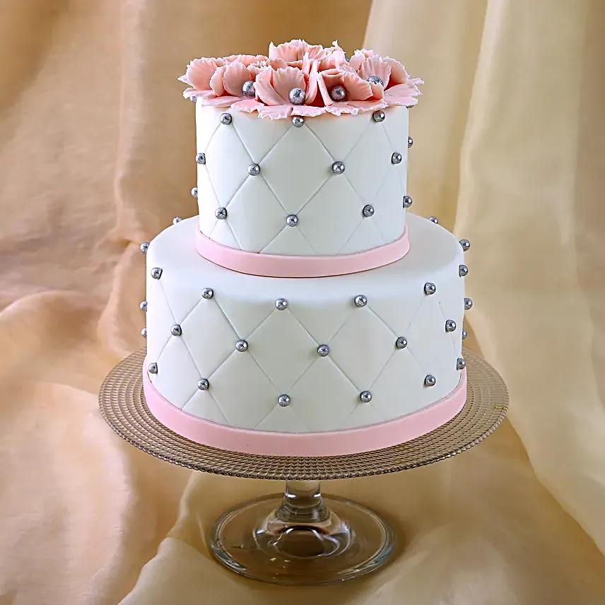OnlinePink Bow 2 Tier Truffle Cake
