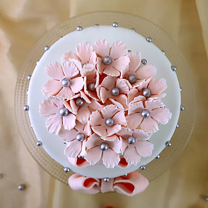 OnlinePink Bow 2 Tier Truffle Cake