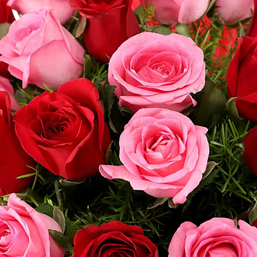Pink N Red Roses & Pineapple Cake Combo