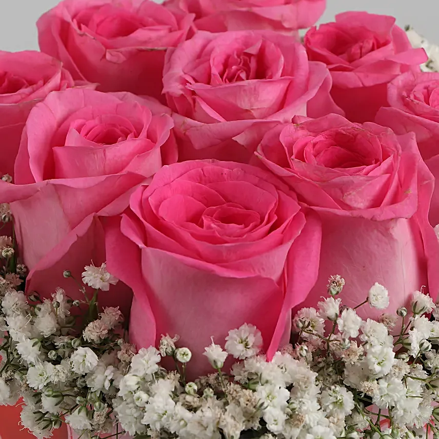 pink rose in vase arrangement for vday