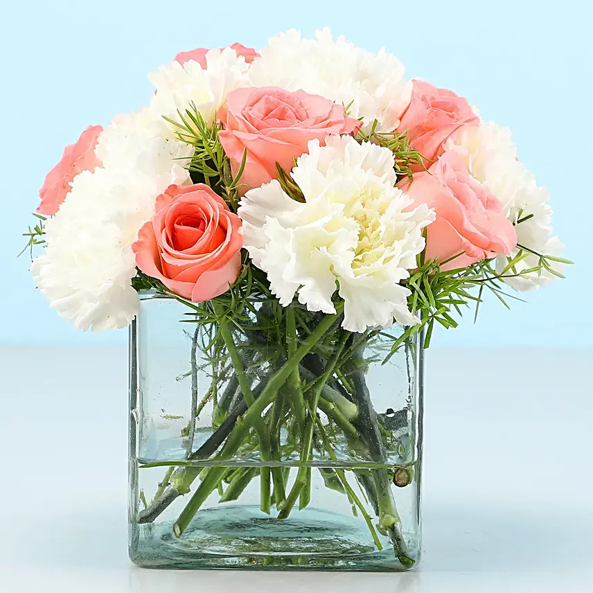 Online Pink Roses and Carnations