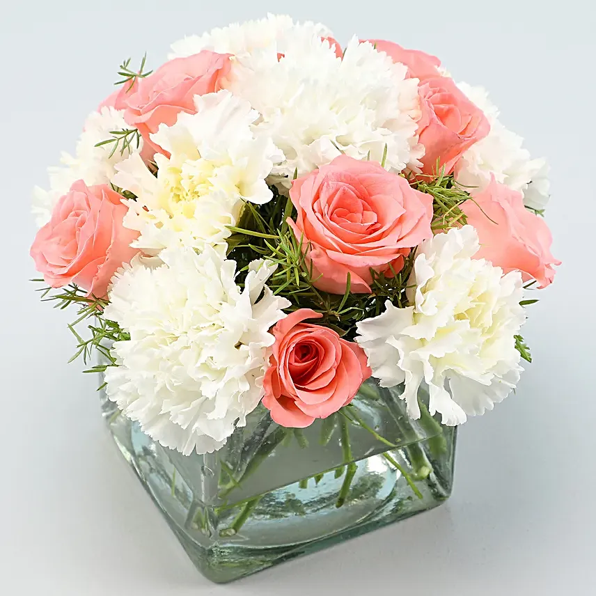 Online Pink Roses and Carnations