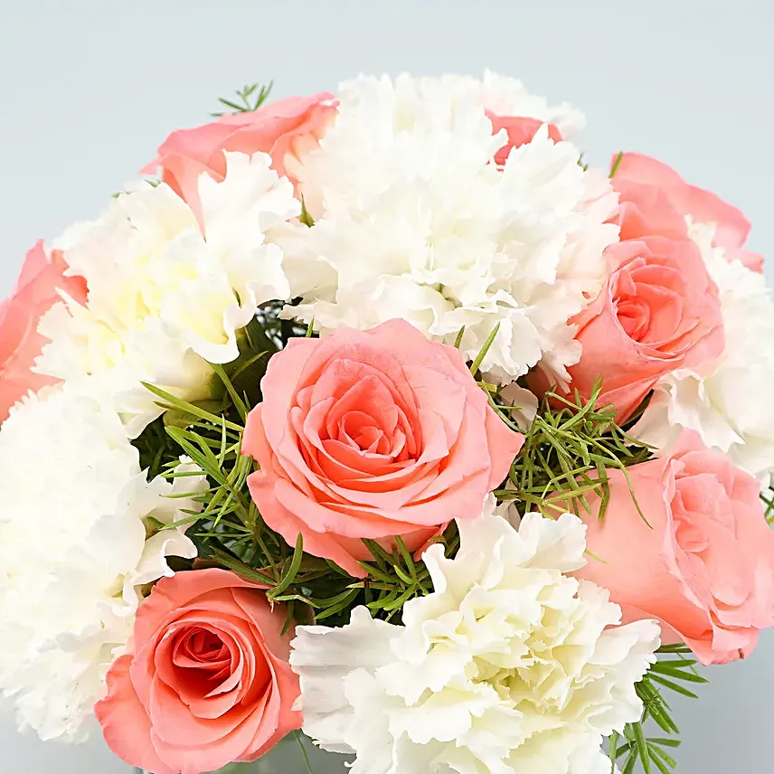 Online Pink Roses and Carnations