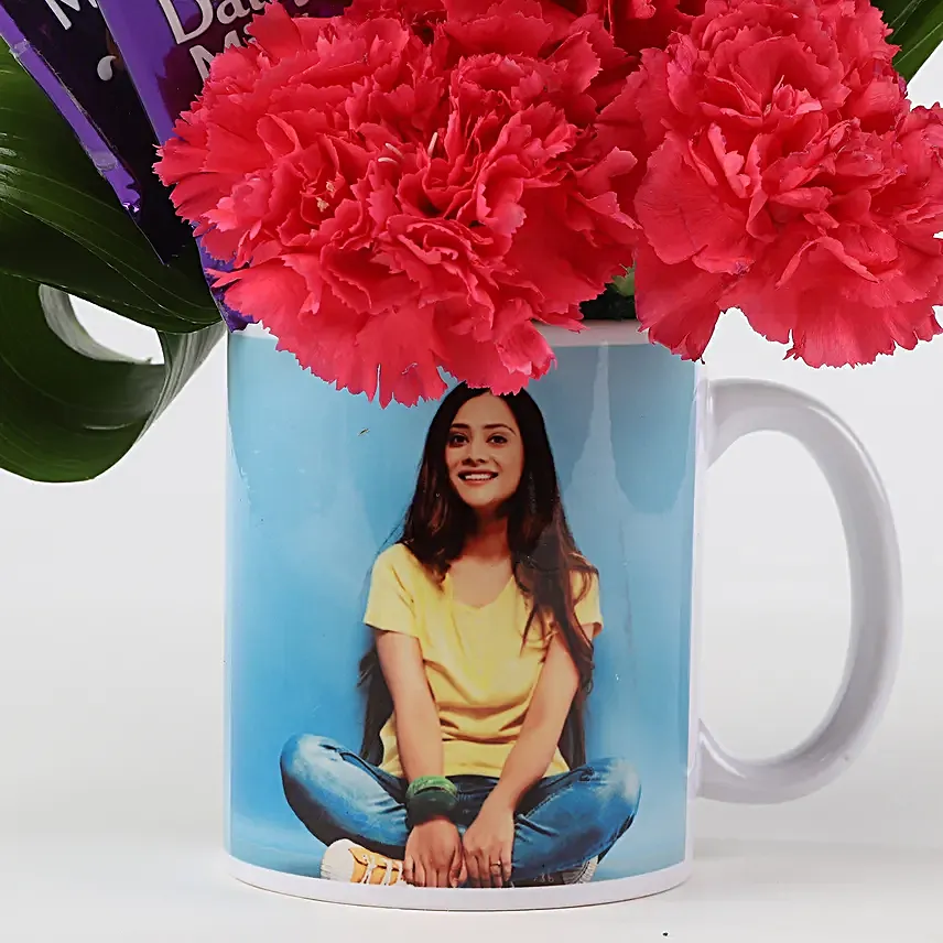 Online Flower With Picture Mug  And Chocolates