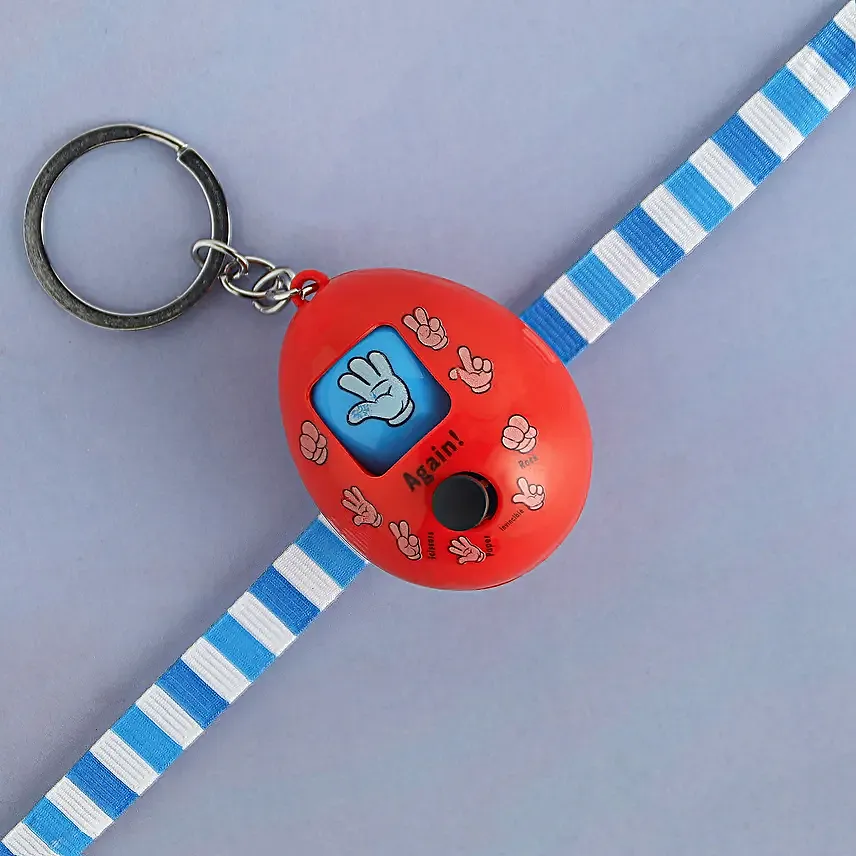 Playful Rock Paper Scissors Toy Rakhi