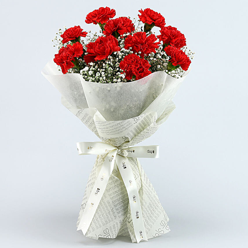 Pop Of Love Carnations Bouquet Greeting Card
