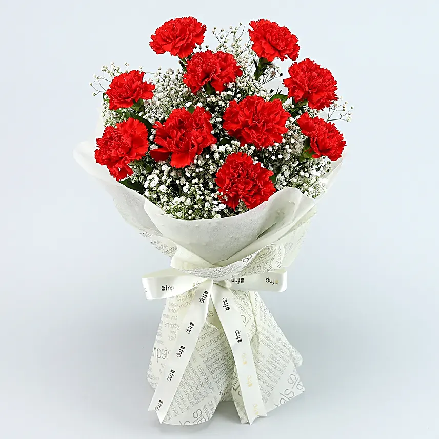Pop Of Love Carnations Bouquet Greeting Card
