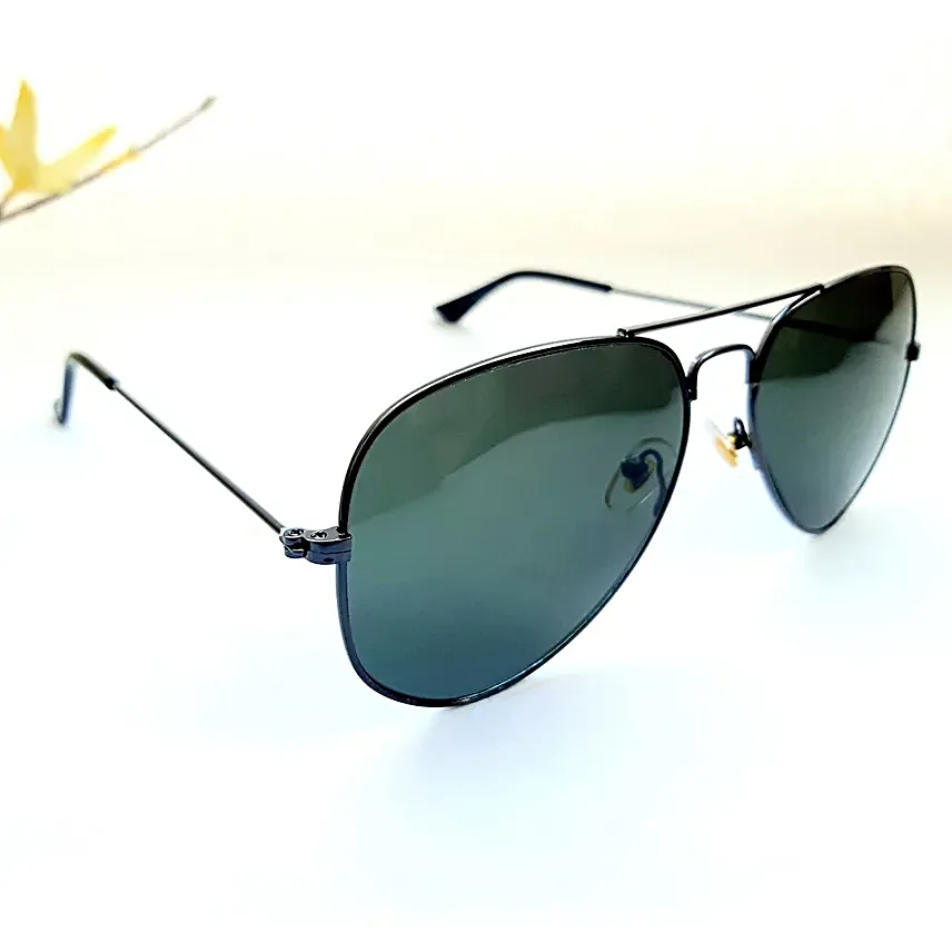 Porus Club Aviator Sunglasses Black