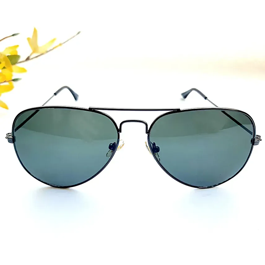 Porus Club Aviator Sunglasses Black
