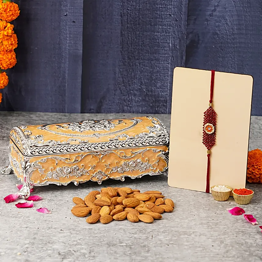 Premium Almonds In Regal Silver Box