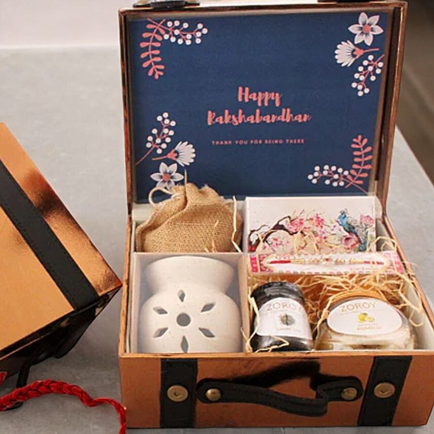 Premium Chocolate Rakhi Suitcase Hamper