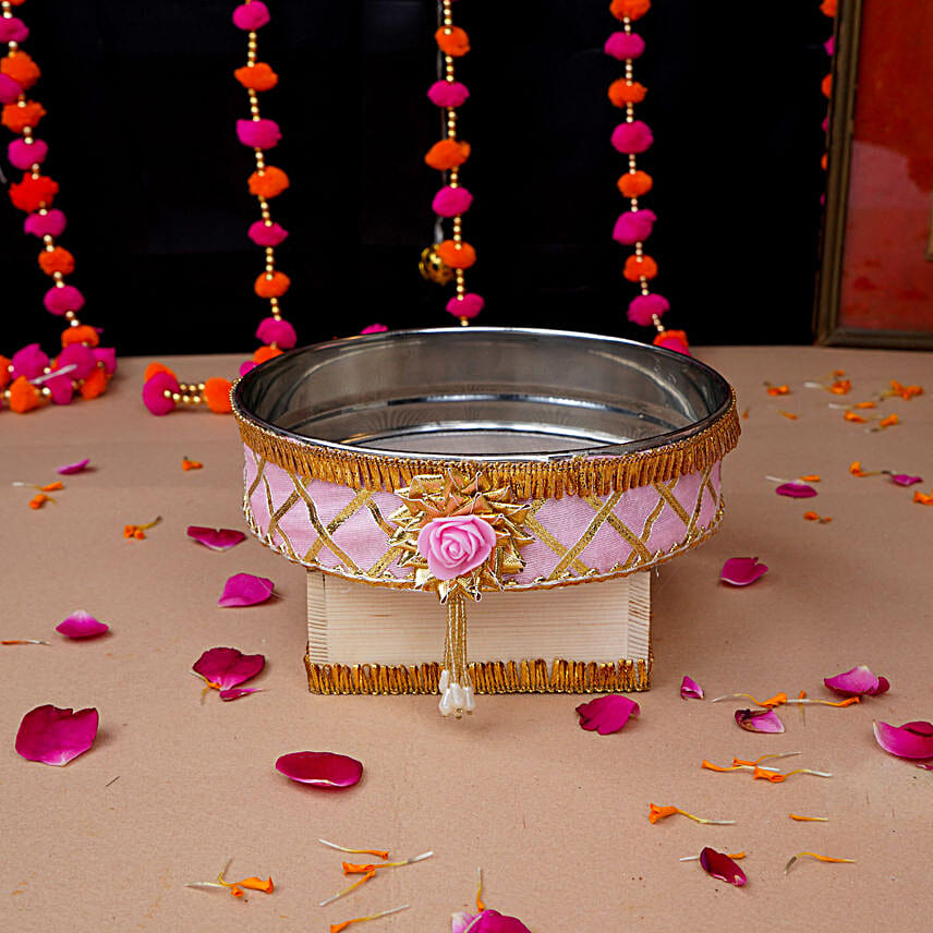 Pretty in Pink Karwa Chauth Thali Set