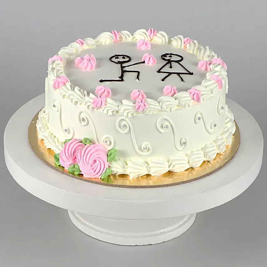 Pretty Propose Pineapple Cake Eggless Half Kg