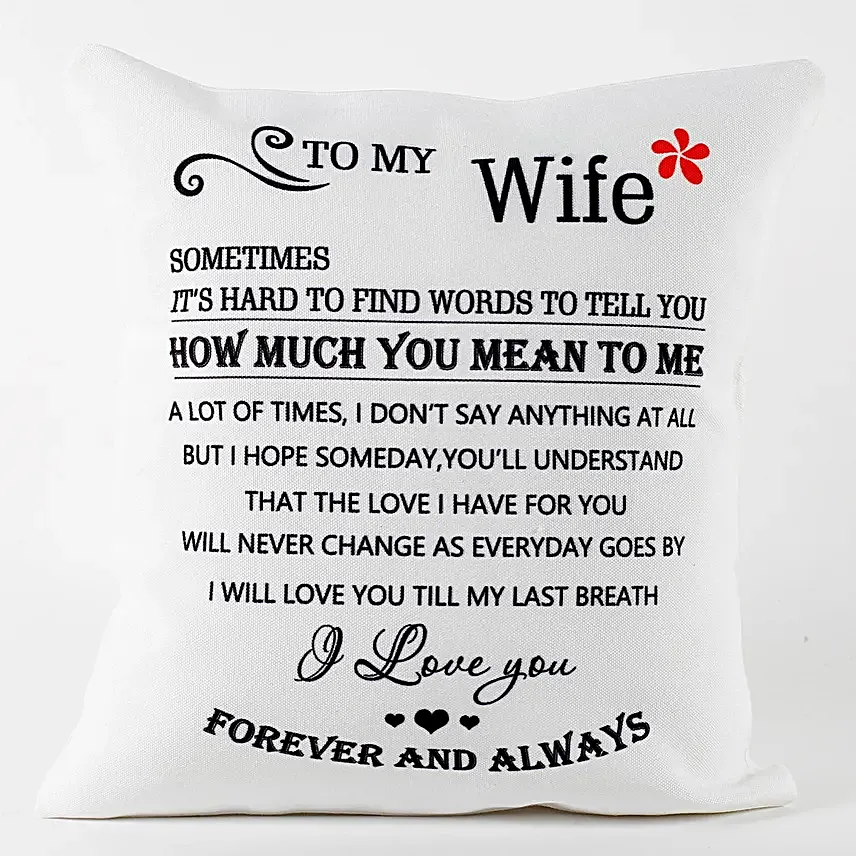 customised printed mug with cushion for wife