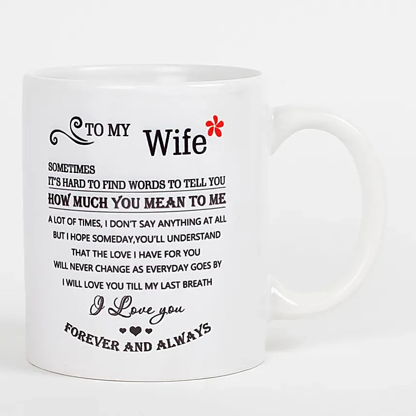 customised printed mug with cushion for wife