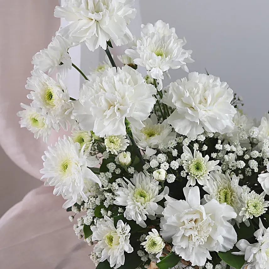 Pristine Beauty Floral Basket
